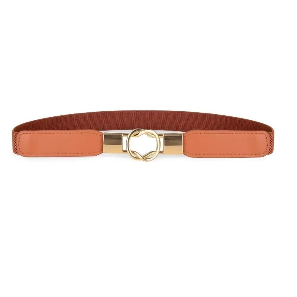 Elastic retro skinny buckle belt
